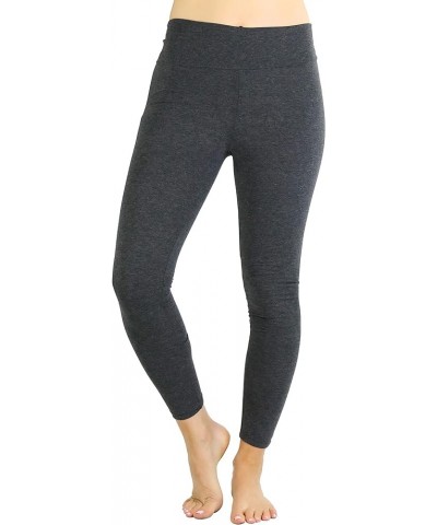 Women's Low Rise Sweatpants w/Fold-Over Waistband Fold Over Elastic Waist Skinny Leg Leggings - Charcoal Grey $8.80 Activewear