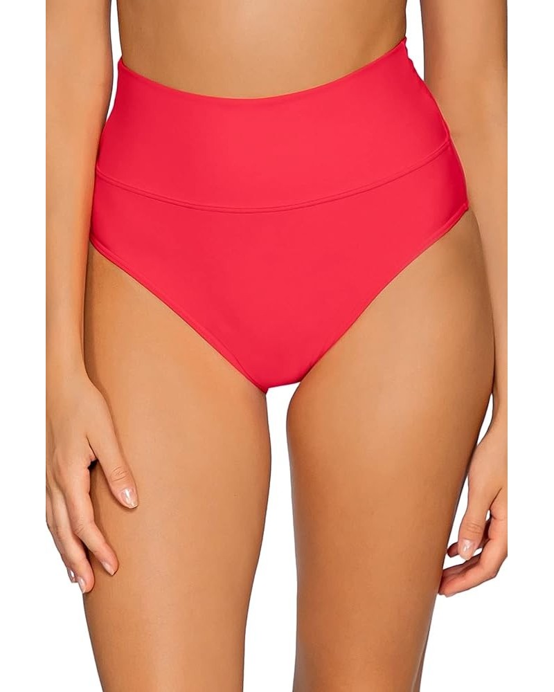 Women's Standard Hannah Foldover High Waist Swimsuit Bikini Bottom Geranium $29.25 Swimsuits