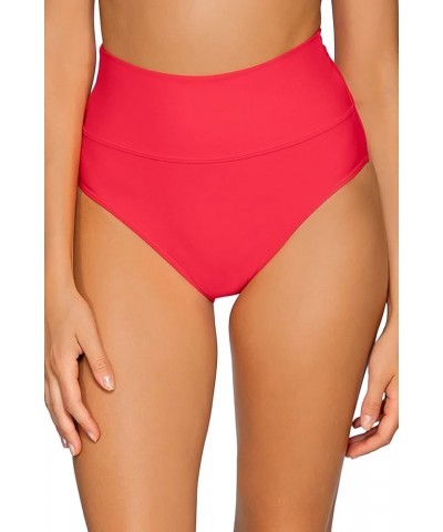 Women's Standard Hannah Foldover High Waist Swimsuit Bikini Bottom Geranium $29.25 Swimsuits