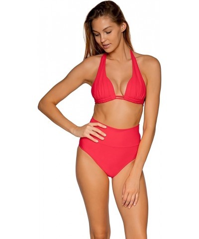 Women's Standard Hannah Foldover High Waist Swimsuit Bikini Bottom Geranium $29.25 Swimsuits