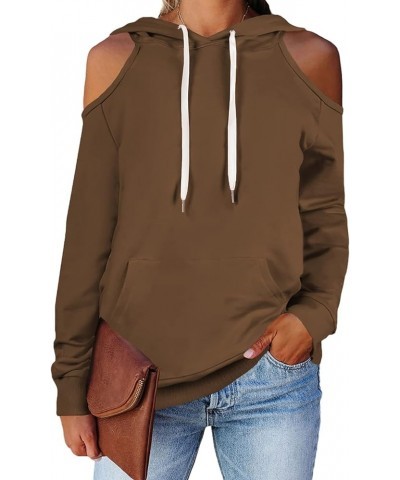 Women's Casual Long Sleeve Drawstring Hoodie Sweatshirts Pullover with Pockets 02-coffee $23.00 Hoodies & Sweatshirts