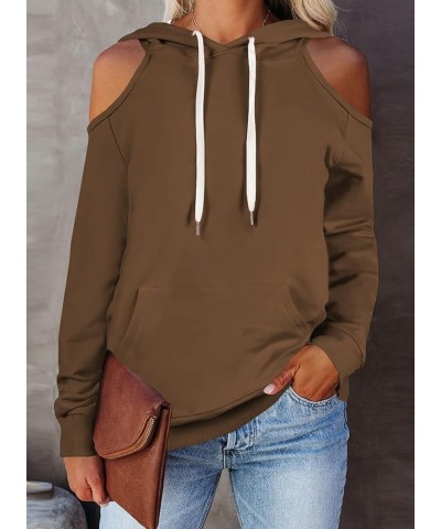 Women's Casual Long Sleeve Drawstring Hoodie Sweatshirts Pullover with Pockets 02-coffee $23.00 Hoodies & Sweatshirts