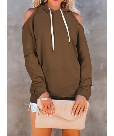 Women's Casual Long Sleeve Drawstring Hoodie Sweatshirts Pullover with Pockets 02-coffee $23.00 Hoodies & Sweatshirts