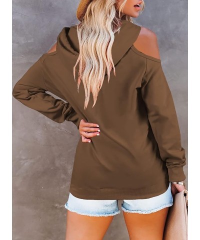 Women's Casual Long Sleeve Drawstring Hoodie Sweatshirts Pullover with Pockets 02-coffee $23.00 Hoodies & Sweatshirts