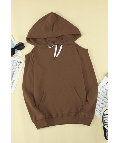 Women's Casual Long Sleeve Drawstring Hoodie Sweatshirts Pullover with Pockets 02-coffee $23.00 Hoodies & Sweatshirts