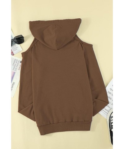 Women's Casual Long Sleeve Drawstring Hoodie Sweatshirts Pullover with Pockets 02-coffee $23.00 Hoodies & Sweatshirts