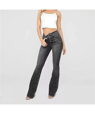 2023 Women's Skinny Jeans with Buttons Solid Color Casual Stretchy High Waisted Jeans Colombian Design Butt Lift Pants (Mediu...