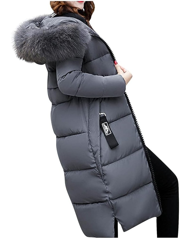 Women's Down Puffer Coat Padded Bubble Casual Quilted Winter Jacket with Hood Comfort Comfy Down Long Parka 3-gray $17.50 Jac...