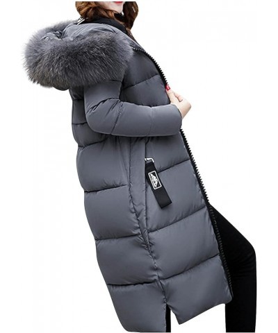 Women's Down Puffer Coat Padded Bubble Casual Quilted Winter Jacket with Hood Comfort Comfy Down Long Parka 3-gray $17.50 Jac...