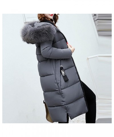 Women's Down Puffer Coat Padded Bubble Casual Quilted Winter Jacket with Hood Comfort Comfy Down Long Parka 3-gray $17.50 Jac...