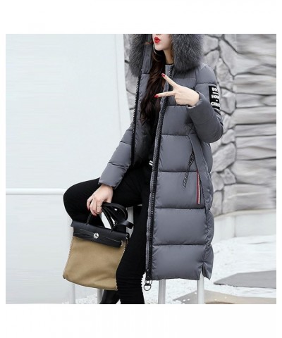 Women's Down Puffer Coat Padded Bubble Casual Quilted Winter Jacket with Hood Comfort Comfy Down Long Parka 3-gray $17.50 Jac...