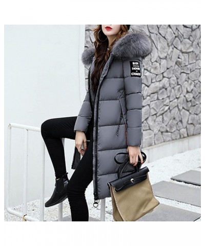 Women's Down Puffer Coat Padded Bubble Casual Quilted Winter Jacket with Hood Comfort Comfy Down Long Parka 3-gray $17.50 Jac...