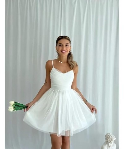 Tulle Homecoming Dresses for Teens 2023 Short Mini Party Dress Spaghetti Straps Sleeveless Cocktail Gowns. Brown $28.59 Dresses