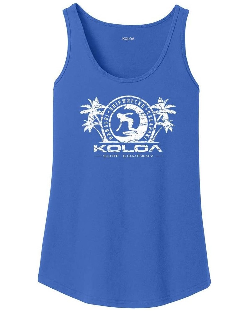 Koloa Surfer Girl Logo WomensTankTops in 27 Colors. Adult Sizes: S-4XL Royal / White $12.32 Tanks