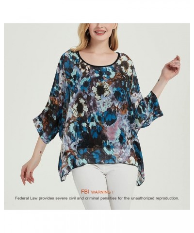 Women's Bohemian Style Summer Beach Lagenlook Top Kimono Loose Waterfall Chiffon Kaftan Poncho Shirt N-tie $10.99 Swimsuits