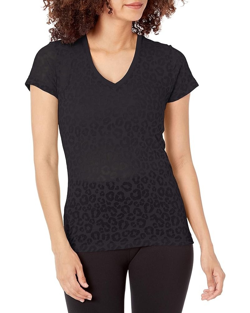 Women's Juniors Burnout V Neck Shirt Black $9.76 T-Shirts