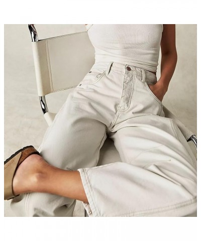 Womens Jeans Stretchy Jeans for Women Womens Pants High or Mid Waisted Jeans for Women Womens Wide Leg Pants 02-white $15.04 ...