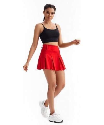 Womens Mini Pleated Tennis Skirt Athletic Golf Skirts with Pockets Flowy Workout Short Skort Cute Clothes Summer Red $12.00 S...