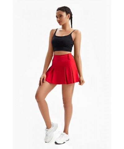 Womens Mini Pleated Tennis Skirt Athletic Golf Skirts with Pockets Flowy Workout Short Skort Cute Clothes Summer Red $12.00 S...