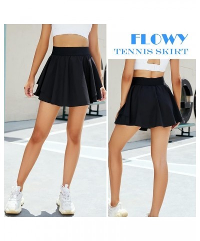 Womens Pleated Tennis Skirt High Waisted Golf Skirts Quick Dry Athletic Skort 2.5 inch with Pockets Z_style_black $10.39 Skirts