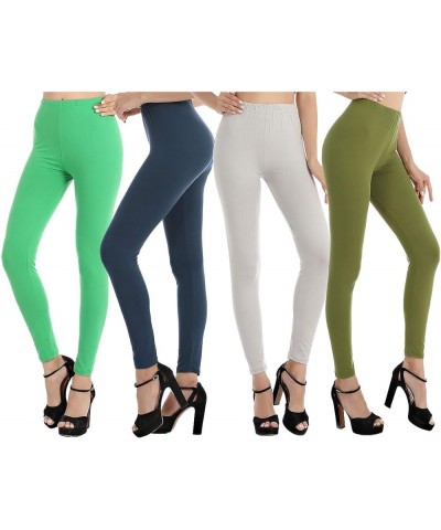 Classic Leggings Buttery Soft Super Comfort Sports Yoga Workout Stretch Pants 4pk/Light Green,navy,light Grey,olive $7.41 Leg...