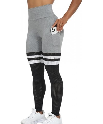 Women Seamless Leggings High Waisted Scrunch Butt Lifting Workout Gym Yoga Pant A-grey-striped $10.00 Activewear