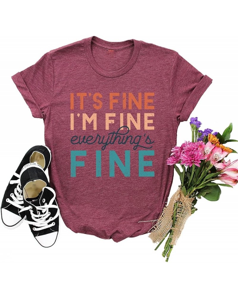 Sarcastic Shirt, It's Fine I'm Fine Everything's Fine Tshirt, Funny T-Shirt, Sarcasm T Shirt, Gift for Him and Her Heather Ma...