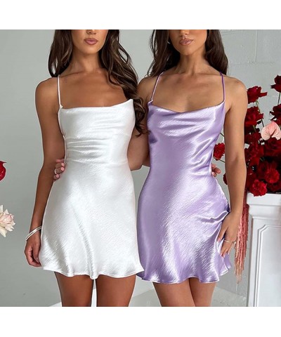 Women's Floral Sweetheart Neck Satin Bodycon Mini Dress Sexy Spaghetti Strap Backless Slip Dress Party Short Corset Dress Cow...