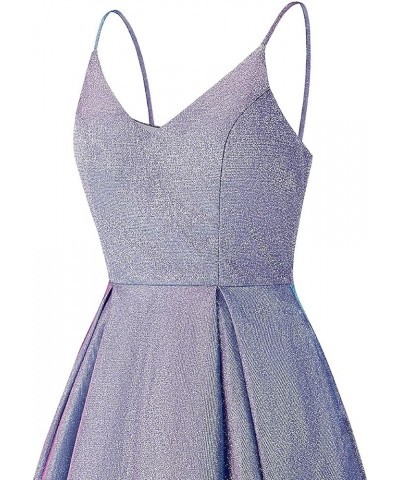 Spaghetti Straps Homecoming Dresses Short Glitter Formal Prom Dress for Women with Pockets Lavender $31.79 Dresses