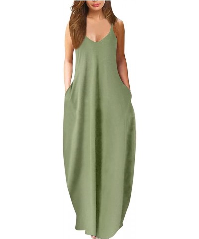 Women's Maxi Dresses for Summer V-Neck Dress Split Hem Baggy Kaftan Long Dress Print Cotton Linen Dress Maxi 04-green $10.45 ...