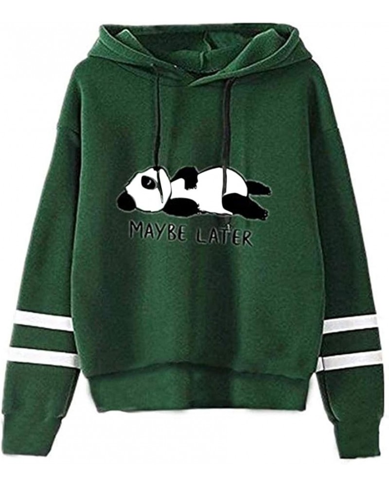 Women's Cute Hoodies Panda Graphic Print Sweatshirts Fashion Going out Long Sleeve Shirts Green 2 $10.50 Tops