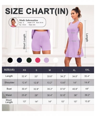 Tennis Dress for Women, Lightweight Sleeveless with Shorts Pockets UPF 50+ Golf Dress Sport Workout Athletic Dresses Alight P...