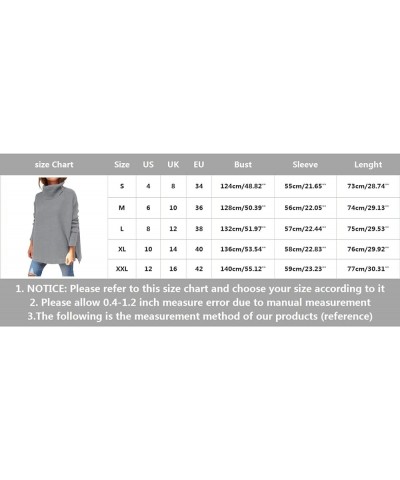 Womens Turtleneck Oversized Sweater 2023 Trendy Oversized Long Sleeve Hem Casual Tunic Pullover Sweater Knit Tops A7-grey $10...