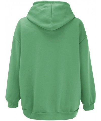 Womens Cute Hoodies Teen Girl Fall Jacket Oversized Sweatshirts Casual Drawstring Zip Up Y2K Hoodie with Pocket B23-mint Gree...