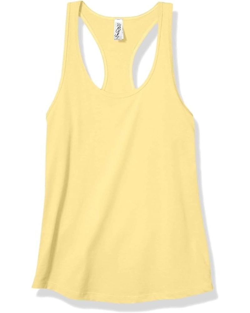 Women's Racerback Sleeveless Workout Tank Top Cami Scoop Neck Summer Tank Banana Cream $9.45 Tanks