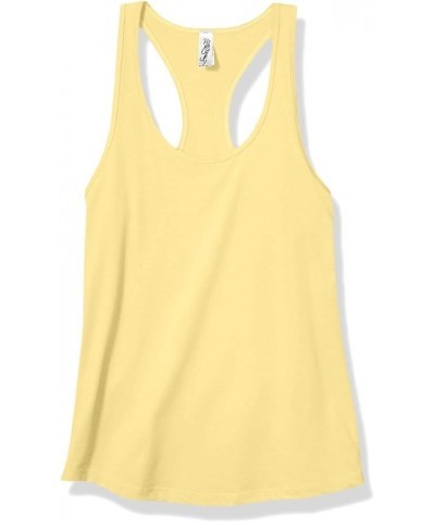 Women's Racerback Sleeveless Workout Tank Top Cami Scoop Neck Summer Tank Banana Cream $9.45 Tanks