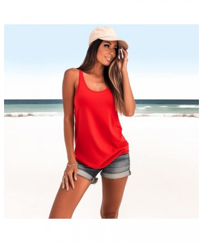 Women's Racerback Sleeveless Workout Tank Top Cami Scoop Neck Summer Tank Banana Cream $9.45 Tanks