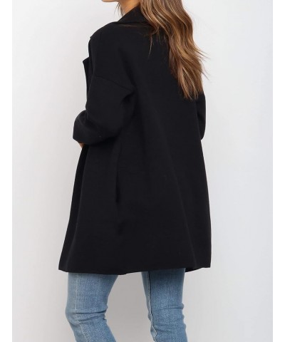 Cozy Coatigan for Women Casual Lapel Long Sleeve Midi Long Blazer Coat with Pockets Black $19.74 Blazers