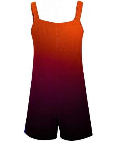 Women's Jumpsuits, Rompers for Women Summer Comfortable Casual Suspender Shorts Solid Color Overalls with Pockets Pants Orang...