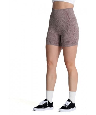 Vital Seamless Biker Shorts for Women High Waist Workout Shorts Booty Running Yoga Shorts A Dandelion Brown Marl $12.25 Activ...