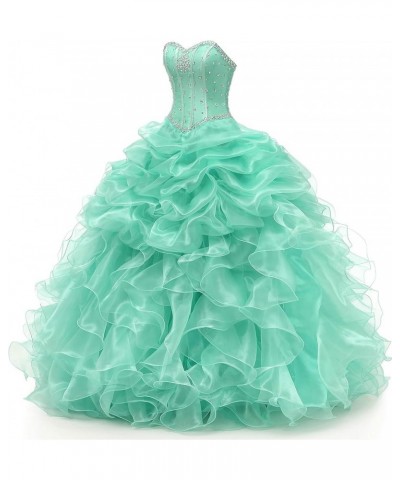 Women's Ball Gown Organza Quinceanera Dresses Prom Gowns Gold $47.18 Dresses