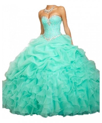 Women's Ball Gown Organza Quinceanera Dresses Prom Gowns Gold $47.18 Dresses