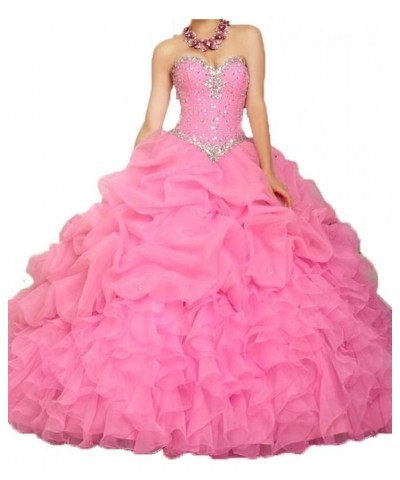 Women's Ball Gown Organza Quinceanera Dresses Prom Gowns Gold $47.18 Dresses