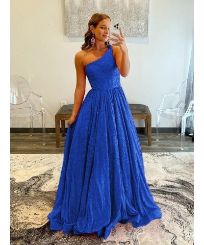 One Shoulder Sequin Prom Dresses 2024 Long Ball Gowns Formal Dresses for Women Sparkly with Pockets Pink $26.95 Dresses