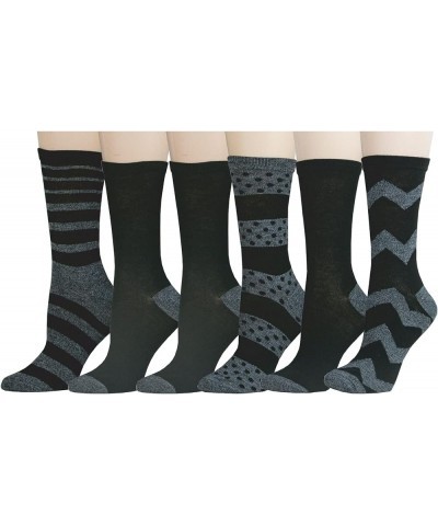 Ladies Casual Fashion Crew Socks, One Size, Pack of 6 Heather Grey $9.36 Socks