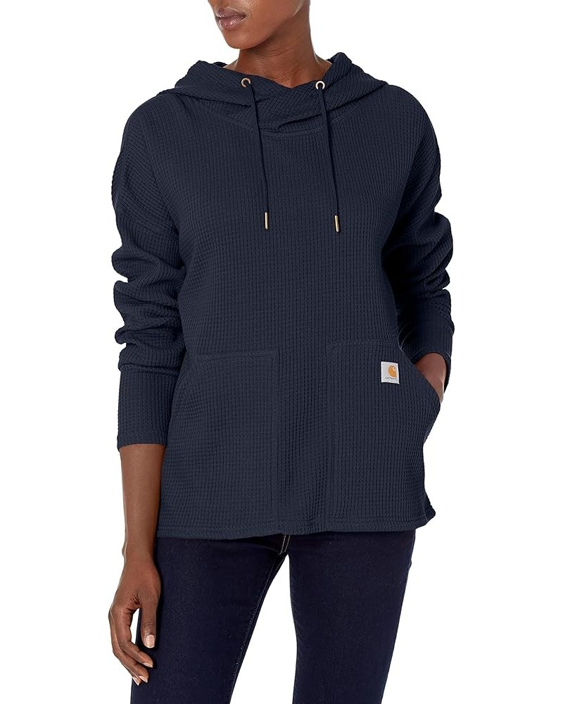 Women's Relaxed Fit Heavyweight Long-Sleeve Hooded Thermal Shirt Navy $15.40 Hoodies & Sweatshirts