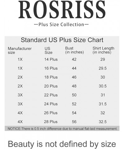 Plus-Size-Tops for Women Long Sleeve Casual Tunics V Neck Pockets Shirts 001a $12.80 Tops