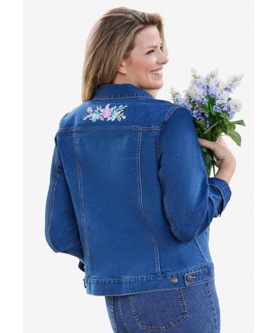 Plus Size Stretch Denim Jacket Cropped Jean Jacket Chocolate $19.68 Blazers