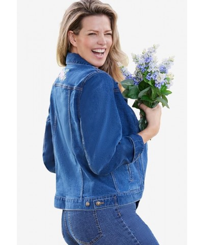 Plus Size Stretch Denim Jacket Cropped Jean Jacket Chocolate $19.68 Blazers