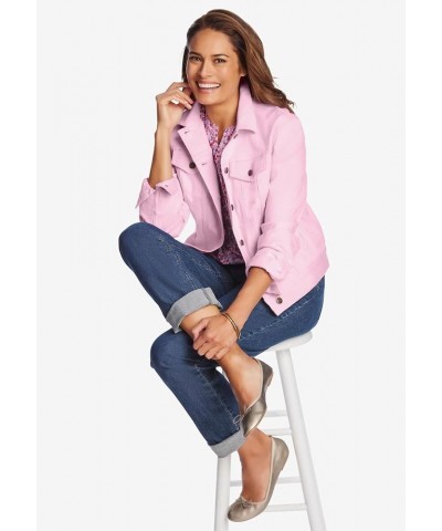 Plus Size Stretch Denim Jacket Cropped Jean Jacket Chocolate $19.68 Blazers